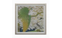 กรอบรูปจิ๊กซอว์-ภาพนกยูงสีเขียวบนต้นไม้